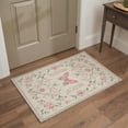 thumbnail image 1 of 2x3 Area Rug, Machine Washable Low Pile Non Slip Rug, Print Pattern Doormat for Entryway, Entrance, Front Door and Bathroom, Butterfly Floral, Dusty Blush, 1 of 5