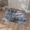 thumbnail image 1 of DEORAB 2x3 Area Rug Low Pile Machine Washable Non Slip Backing for Entryway, Front Door, Bathroom, Distressed Texture Black, 1 of 6