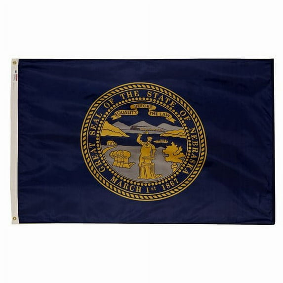 2x3' DURAWAVEZ NEBRASKA NYLON FLAG CH&G
