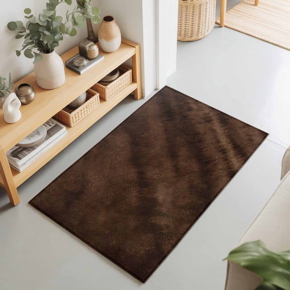 2x3 Dark Brown Wood Grain Small Area Rug for Entryway, Washable Non Slip Low Pile Soft Indoor Rug for Kitchen Bathroom Bedside, Vintage Farmhouse Ombre Wood Texture Accent Rug