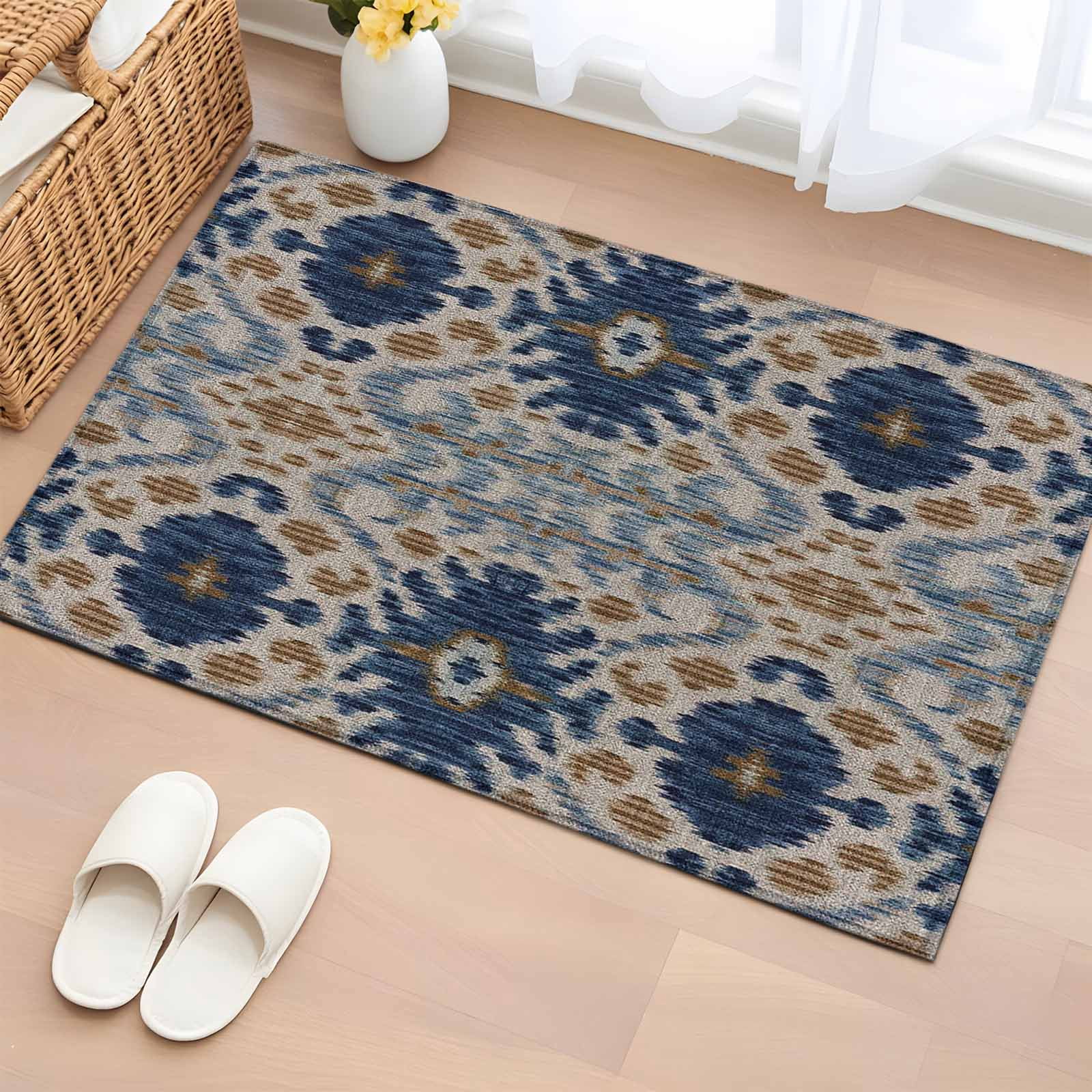 2x3 Door Mat Rug, Abstract, Non-Skid Rubber Backing Large Rectangle ...