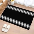 thumbnail image 1 of 2x3 Door Mat Rug, Black Striped Non-Skid Rubber Backing Large Rectangle Rugs - Living Room Bedroom Home Office, Farmhouse Black White Stripes Indoor Floor Mat Carpets Washable Rug, 1 of 9