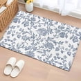 thumbnail image 1 of 2x3 Door Mat Rug, Blue Flower Non-Skid Rubber Backing Large Rectangle Rugs - Living Room Bedroom Home Office, Vintage Farmhouse Boho Leaf Spring Summer Indoor Floor Mat Carpets Washable Rug, 1 of 9