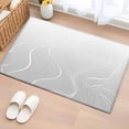 thumbnail image 1 of 2x3 Door Mat Rug, Grey Geometric Non-Skid Rubber Backing Large Rectangle Rugs - Living Room Bedroom Home Office, Modern White Stripe Abstract Distortion Art Indoor Floor Mat Carpets Washable Rug, 1 of 9