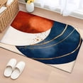 thumbnail image 1 of 2x3 Door Mat Rug, Navy Blue Burnt Orange Non-Skid Rubber Backing Large Rectangle Rugs - Living Room Bedroom Home Office, Modern Boho Art Geometric Indoor Floor Mat Carpets Washable Rug, 1 of 9
