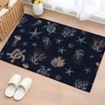 thumbnail image 1 of 2x3 Door Mat Rug, Navy Blue Coastal Non-Skid Rubber Backing Large Rectangle Rugs - Living Room Bedroom Home Office, Nautical Summer Beach Sea Turtle Starfish Indoor Floor Mat Carpets Washable Rug, 1 of 9