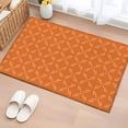 thumbnail image 1 of 2x3 Door Mat Rug, Orange Morocco Non-Skid Rubber Backing Large Rectangle Rugs - Living Room Bedroom Home Office, Geometric Leaf Diamond Lattice Abstract Indoor Floor Mat Carpets Washable Rug, 1 of 9