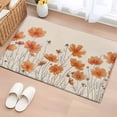 thumbnail image 1 of 2x3 Door Mat Rug, Orange Spring Floral Non-Skid Rubber Backing Large Rectangle Rugs - Living Room Bedroom Home Office, Summer Botanical Rustic Daisy Indoor Floor Mat Carpets Washable Rug, 1 of 9