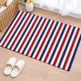 thumbnail image 1 of 2x3 Door Mat Rug, Red Blue White Striped Non-Skid Rubber Backing Large Rectangle Rugs - Living Room Bedroom Home Office, Modern Simple Stripes Indoor Floor Mat Carpets Washable Rug, 1 of 9