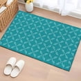 thumbnail image 1 of 2x3 Door Mat Rug, Teal Morocco Non-Skid Rubber Backing Large Rectangle Rugs - Living Room Bedroom Home Office, Geometric Leaf Diamond Lattice Abstract Indoor Floor Mat Carpets Washable Rug, 1 of 9
