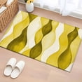 thumbnail image 1 of 2x3 Door Mat Rug, Yellow Stripes Non-Skid Rubber Backing Large Rectangle Rugs - Living Room Bedroom Home Office, Retro Farmhouse Gradient Ripple Pattern Indoor Floor Mat Carpets Washable Rug, 1 of 9