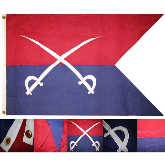 2x3 Embroidered General Custer Synthetic Cotton Flag 2'x3' w/ clips