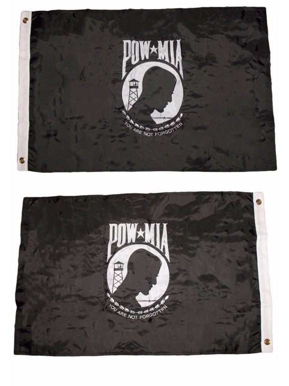 2x3 Embroidered POWMIA Pow Mia Double Sided 220D Nylon Flag 2'x3' Heavy Duty