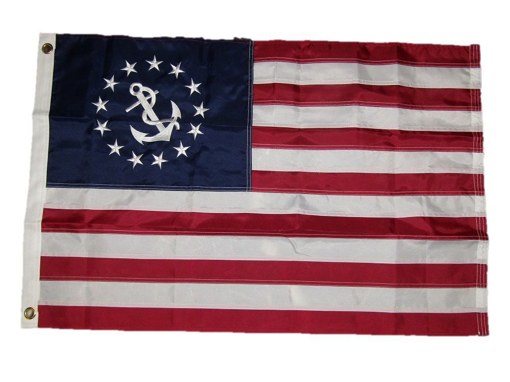 2x3 Embroidered Yacht Ensign USA Nautical 210D Sewn Nylon Flag 2'x3' Boat