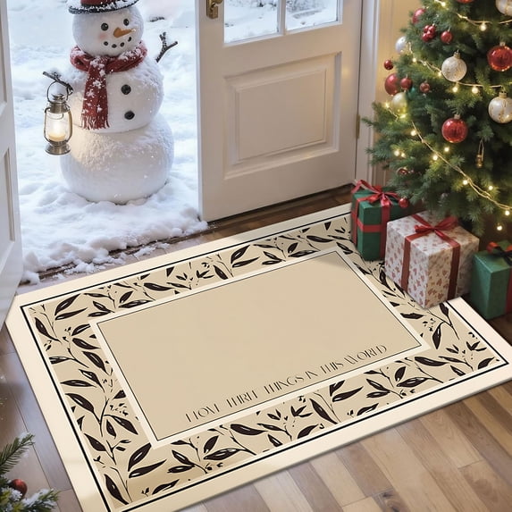 2x3 Entryway Rug Bathroom Rugs for Front Door Bedroom Kitchen, Washable Vintage Print Carpet, Floor Mat with Non Slip Backing