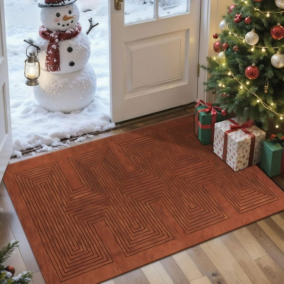 2x3 Entryway Rug Bathroom Rugs for Front Door Bedroom Kitchen, Washable Vintage Print Carpet, Floor Mat with Non Slip Backing