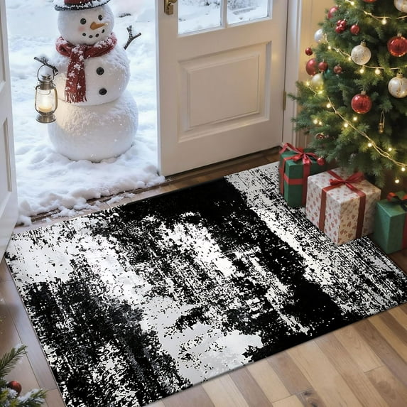 2x3 Entryway Rug Bathroom Rugs for Front Door Bedroom Kitchen, Washable Vintage Print Carpet, Floor Mat with Non Slip Backing