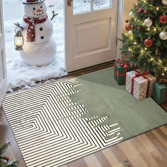 2x3 Entryway Rug Bathroom Rugs for Front Door Bedroom Kitchen, Washable Vintage Print Carpet, Floor Mat with Non Slip Backing