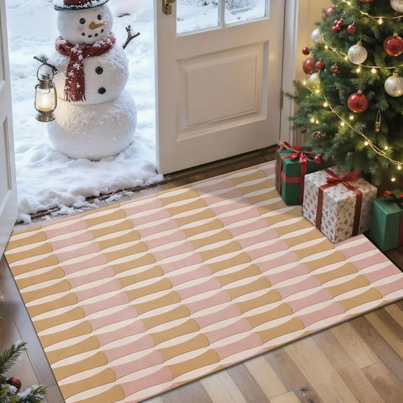 2x3 Entryway Rug Bathroom Rugs for Front Door Bedroom Kitchen, Washable Vintage Print Carpet, Floor Mat with Non Slip Backing