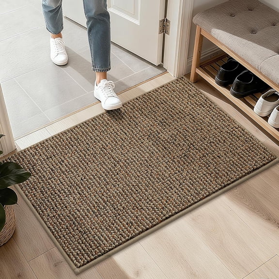 2x3 Entryway Rug Indoor Door Mat Non-Slip Washable, Hallway Rugs Absorbent & Stain Resistant Hall Carpet Runner Rugs for Entryway, Front Door Floor Mats Laundry Room Rugs for Entry, Taupe