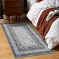 thumbnail image 1 of 2x3 Entryway Rug Small Bedroom Area Rug Braided Printed Mat for Living Room Farmhouse Kitchen Mat Indoor Non Slip Rustic Throw Carpet Machine Washable Rug for Sink Under Table, Grey, 1 of 9