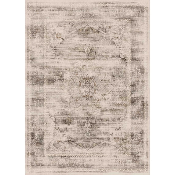 2x3 Farmhouse Rug, Machine Washable, Non-Slip Stain-Resistant Low-Pile Modern Abstract Area Rugs for Entryway, Kitchen, Bedroom, Bathroom -Brown