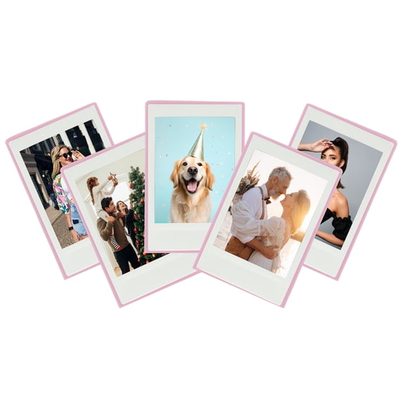 Uxcell Fridge Magnetic Frame, Mini Picture Frames Photo Frame Instant Film Small Picture Holder for Fujifilm Refrigerator Pink 5