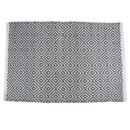 2x3-Ft Diamond Rug - Gray