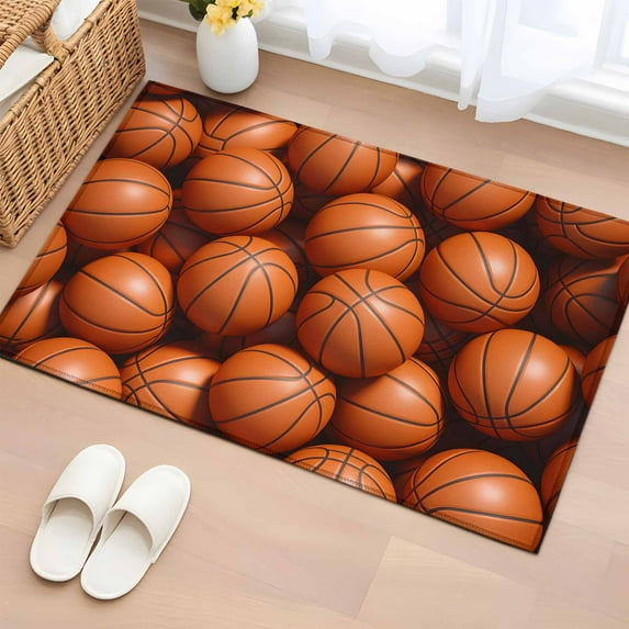 2x3 Ft Entryway Area Rug, Basketball Kitchen Rug Runner Washable Floor ...