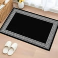 thumbnail image 1 of 2x3 Ft Entryway Area Rug, Black Geometric Kitchen Rug Runner Washable Floor Mat, Country Farm Traditional Chinese Tile Non Slip Indoor Door Mat Throw Carpet for Bathroom Living Room Bedroom, 1 of 8