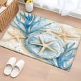 thumbnail image 1 of 2x3 Ft Entryway Area Rug, Blue Beach Coastal Kitchen Rug Runner Washable Floor Mat, Summer Starfish Nautical Shell Non Slip Indoor Door Mat Throw Carpet for Bathroom Living Room Bedroom, 1 of 8