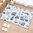 thumbnail image 1 of 2x3 Ft Entryway Area Rug, Blue Coastal Kitchen Rug Runner Washable Floor Mat, Starfish Sea Turtle Coral Nautical Beach Non Slip Indoor Door Mat Throw Carpet for Bathroom Living Room Bedroom, 1 of 8