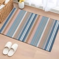 thumbnail image 1 of 2x3 Ft Entryway Area Rug, Blue Grey Orange Striped Kitchen Rug Runner Washable Floor Mat, Modern Stripes Art Farmhouse Non Slip Indoor Door Mat Throw Carpet for Bathroom Living Room Bedroom, 1 of 8