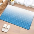 thumbnail image 1 of 2x3 Ft Entryway Area Rug, Blue Ombre Kitchen Rug Runner Washable Floor Mat, Modern Geometric Abstract Rhombus Striped Non Slip Indoor Door Mat Throw Carpet for Bathroom Living Room Bedroom, 1 of 8