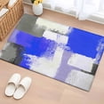 thumbnail image 1 of 2x3 Ft Entryway Area Rug, Blue Purple Grey Kitchen Rug Runner Washable Floor Mat, Geometric Oil Painting Modern Abstract Non Slip Indoor Door Mat Throw Carpet for Bathroom Living Room Bedroom, 1 of 8