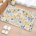 thumbnail image 1 of 2x3 Ft Entryway Area Rug, Blue Yellow Flowers Kitchen Rug Runner Washable Floor Mat, Botanical Blossom Motif Non Slip Indoor Door Mat Throw Carpet for Bathroom Living Room Bedroom, 1 of 8