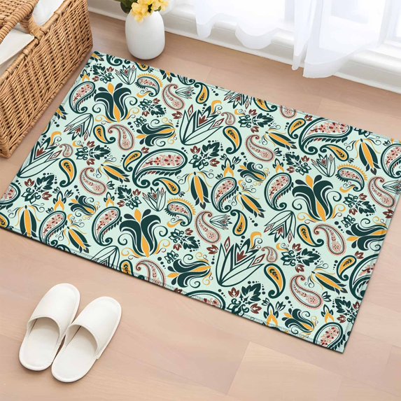 2x3 Ft Entryway Area Rug, Boho Sage Green Floral Kitchen Rug Runner ...