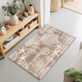 thumbnail image 1 of 2x3 Ft Entryway Area Rug, Brown Coastal Kitchen Rug Runner Washable Floor Mat, Nautical Coral Starfish Shell Seahorse Ocean Non Slip Indoor Door Mat Throw Carpet for Bathroom Living Room Bedroom, 1 of 8