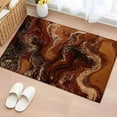 thumbnail image 1 of 2x3 Ft Entryway Area Rug, Brown Marble Kitchen Rug Runner Washable Floor Mat, Ombre Abstract Striped Mottled Aesthetic Non Slip Indoor Door Mat Throw Carpet for Bathroom Living Room Bedroom, 1 of 8