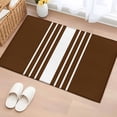 thumbnail image 1 of 2x3 Ft Entryway Area Rug, Brown White Stripe Kitchen Rug Runner Washable Floor Mat, Modern Rustic Vertical Striped Non Slip Indoor Door Mat Throw Carpet for Bathroom Living Room Bedroom, 1 of 8