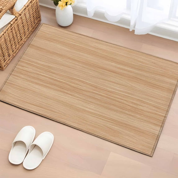 2x3 Ft Entryway Area Rug, Brown Wood Grain Kitchen Rug Runner Washable Floor Mat, Retro Western Farmhouse Wooden Board Non Slip Indoor Door Mat Throw Carpet for Bathroom Living Room Bedroom