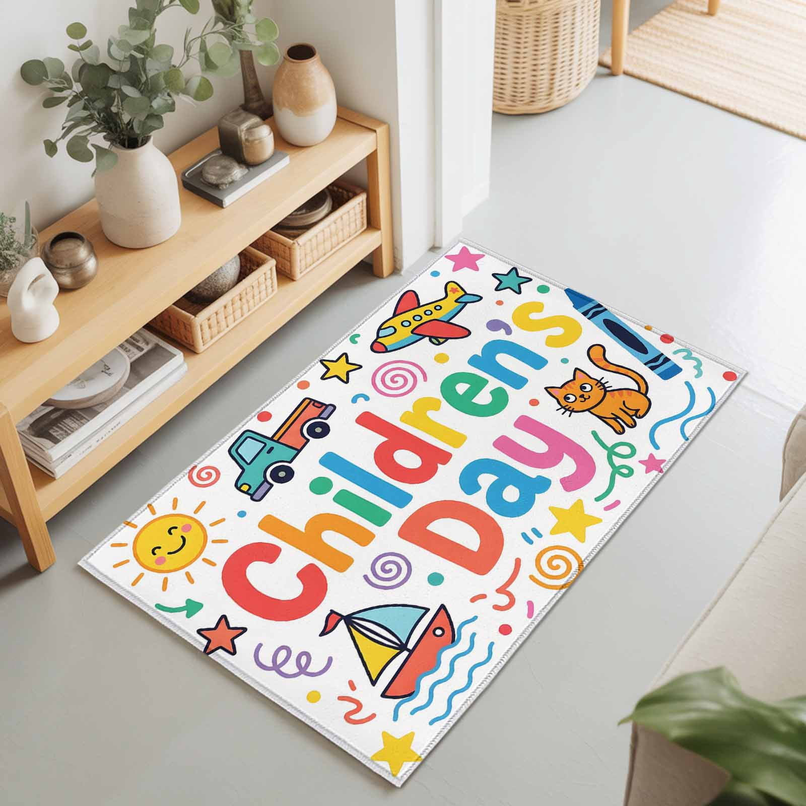 2x3 Ft Entryway Area Rug, Children's Day Kitchen Rug Runner Washable ...
