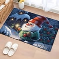 thumbnail image 1 of 2x3 Ft Entryway Area Rug, Christmas Kitchen Rug Runner Washable Floor Mat, Xmas Santa Poinsettia Winter Snowflake Non Slip Indoor Door Mat Throw Carpet for Bathroom Living Room Bedroom, 1 of 8