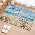 thumbnail image 1 of 2x3 Ft Entryway Area Rug, Coastal Beach Kitchen Rug Runner Washable Floor Mat, Retro Summer Ocean Wave Starfish Shell Non Slip Indoor Door Mat Throw Carpet for Bathroom Living Room Bedroom, 1 of 8