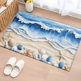 thumbnail image 1 of 2x3 Ft Entryway Area Rug, Coastal Blue Kitchen Rug Runner Washable Floor Mat, Starfish Beach Ocean Shell Sand Painting Non Slip Indoor Door Mat Throw Carpet for Bathroom Living Room Bedroom, 1 of 8