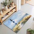 thumbnail image 1 of 2x3 Ft Entryway Area Rug, Coastal Lighthouse Kitchen Rug Runner Washable Floor Mat, Summer Ocean Oil Painting Sky Blue Non Slip Indoor Door Mat Throw Carpet for Bathroom Living Room Bedroom, 1 of 8