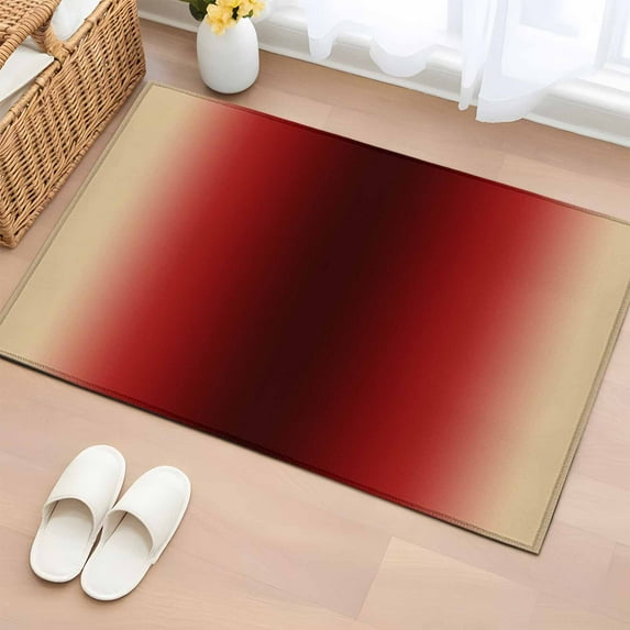 2x3 Ft Entryway Area Rug, Dark Red Yellow Ombre Kitchen Rug Runner Washable Floor Mat, Farmhouse Modern Gradient Art Non Slip Indoor Door Mat Throw Carpet for Bathroom Living Room Bedroom