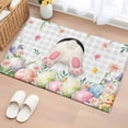 thumbnail image 1 of 2x3 Ft Entryway Area Rug, Easter Kitchen Rug Runner Washable Floor Mat, Spring Rabbit Feet Eggs Botanical Floral Grey Plaid Non Slip Indoor Door Mat Throw Carpet for Bathroom Living Room Bedroom, 1 of 8