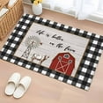 thumbnail image 1 of 2x3 Ft Entryway Area Rug, Farmhouse Barn Kitchen Rug Runner Washable Floor Mat, Vintage Cabin Cow Wood Grain Checkered Non Slip Indoor Door Mat Throw Carpet for Bathroom Living Room Bedroom, 1 of 8