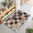 thumbnail image 1 of 2x3 Ft Entryway Area Rug, Farmhouse Cow Print Kitchen Rug Runner Washable Floor Mat, Country Patchwork Cowhide Fur Plaid Non Slip Indoor Door Mat Throw Carpet for Bathroom Living Room Bedroom, 1 of 8